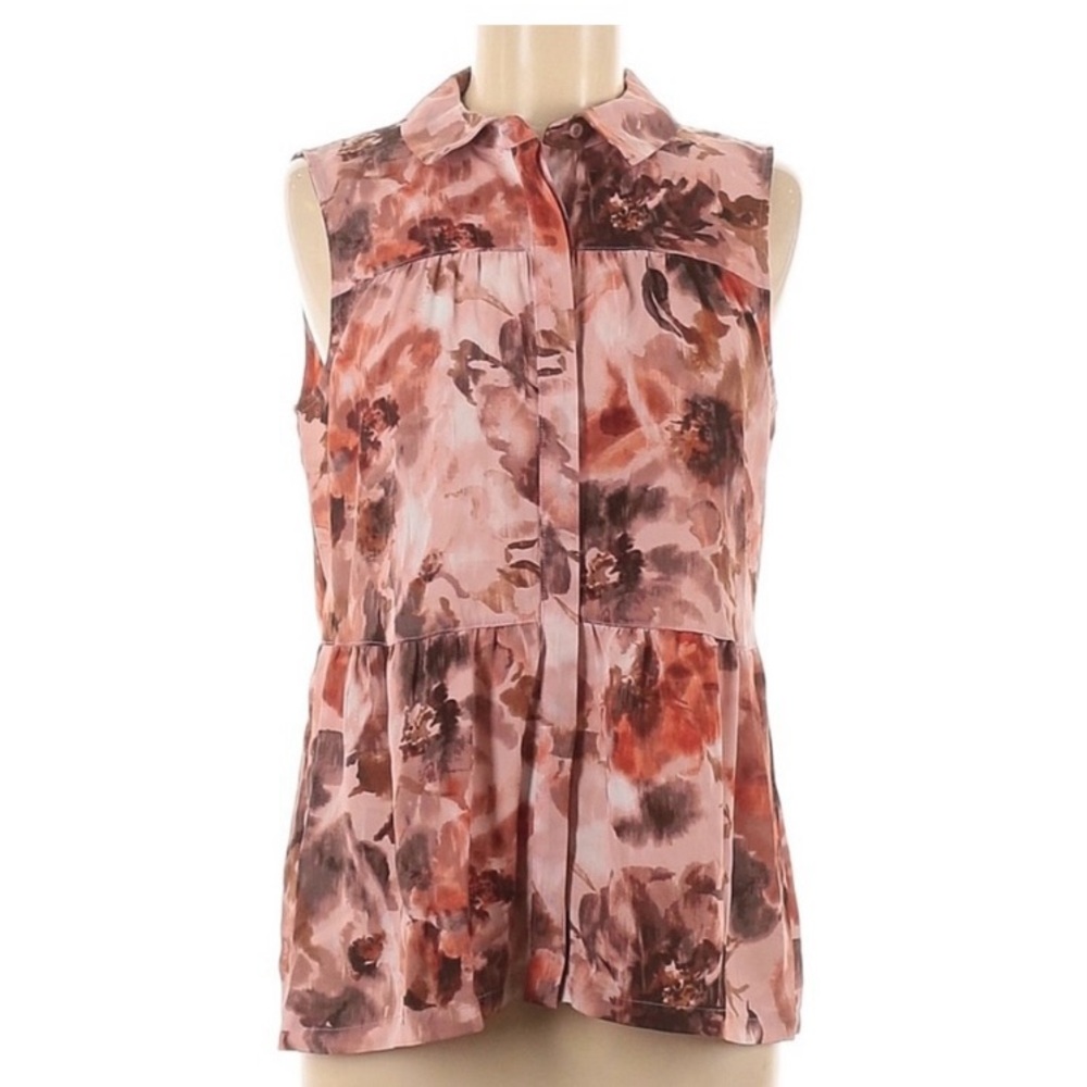 Beautiful Vera Wang muted peach sleeveless blouse size S - Picture 7 of 10